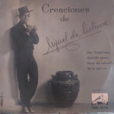 Discos de vinilo: MIGUEL DE MOLINA EP EDITADO EN ESPAÑA AÑO 1958 POR EL SELLO LA VOZ DE SU AMO...