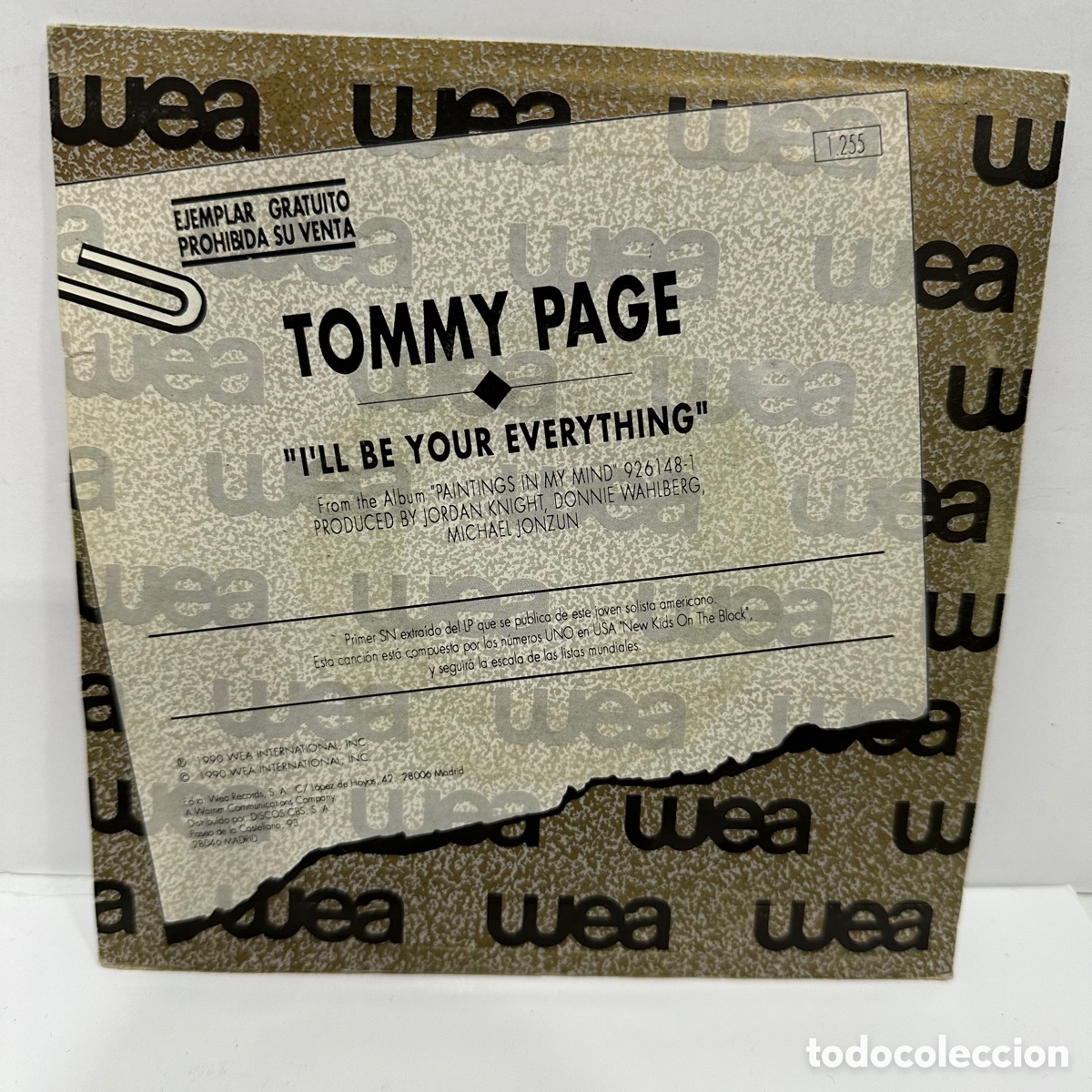 Discos de vinilo: Tommy Page - Ill Be Your Everything (7&rdquo;, Single, Promo) - Foto 2