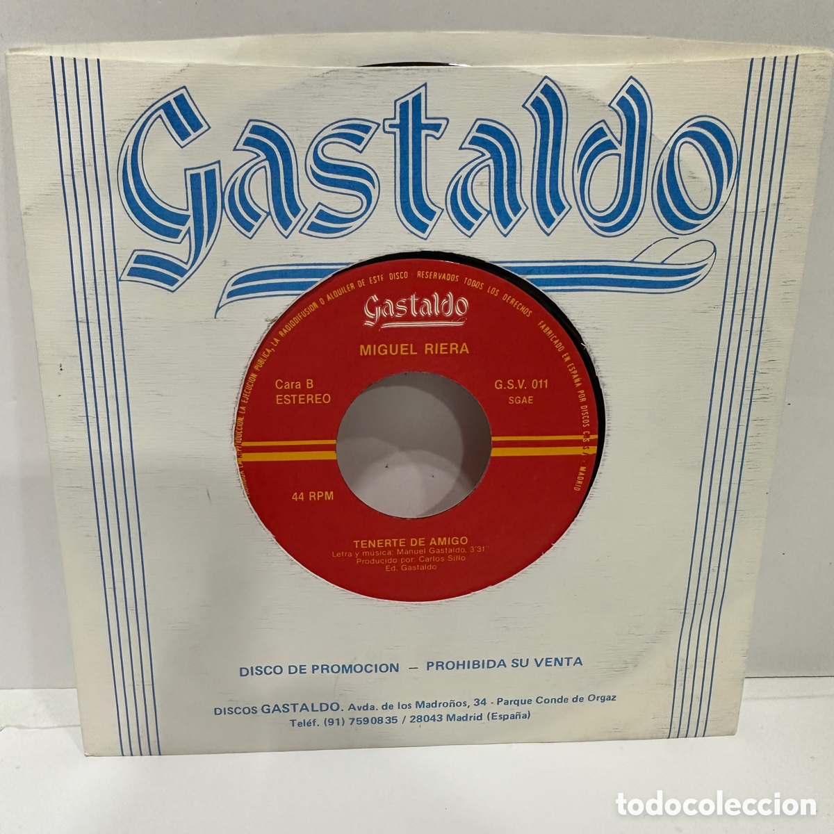 Discos de vinilo: Miguel Riera - No Puedo Mas (7&rdquo;, Single) - Foto 1