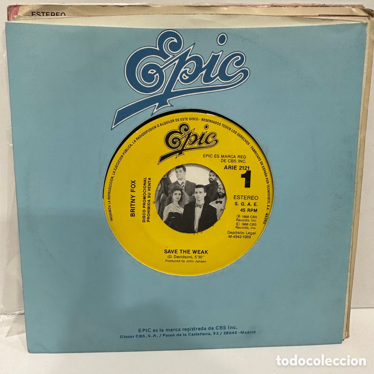 Discos de vinilo: Britny Fox - Save The Weak (7&rdquo;, S/Sided, Promo) - Foto 1