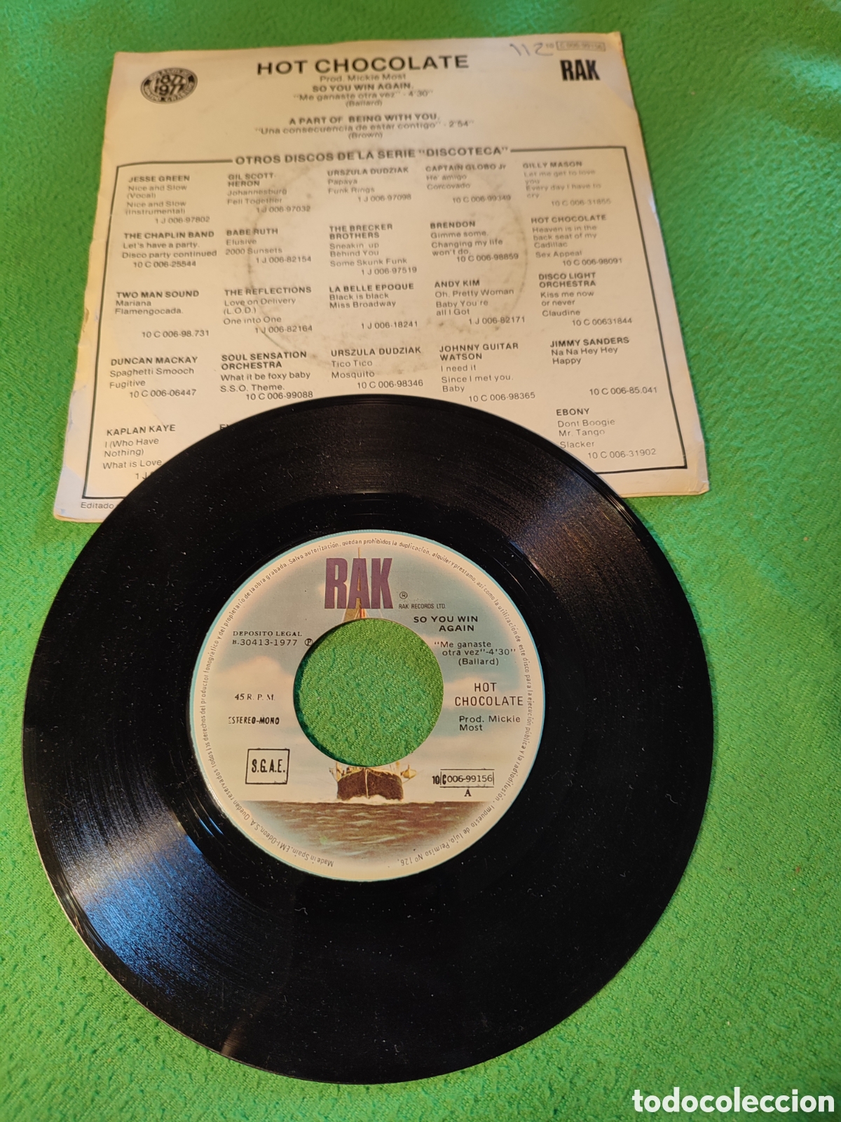 Discos de vinilo: Hot Chocolate - So you win again - Foto 2
