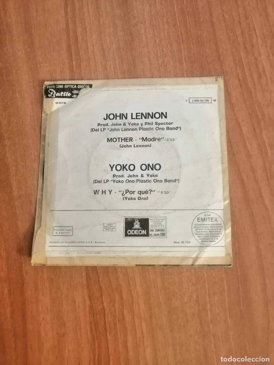 Discos de vinilo: JOHN LENNON MOTHER YOKO ONO WHY. - Foto 2