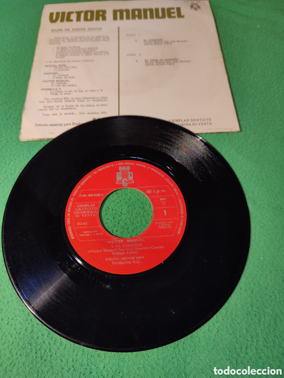 Discos de vinilo: V&iacute;ctor Manuel - El cobarde - Foto 2