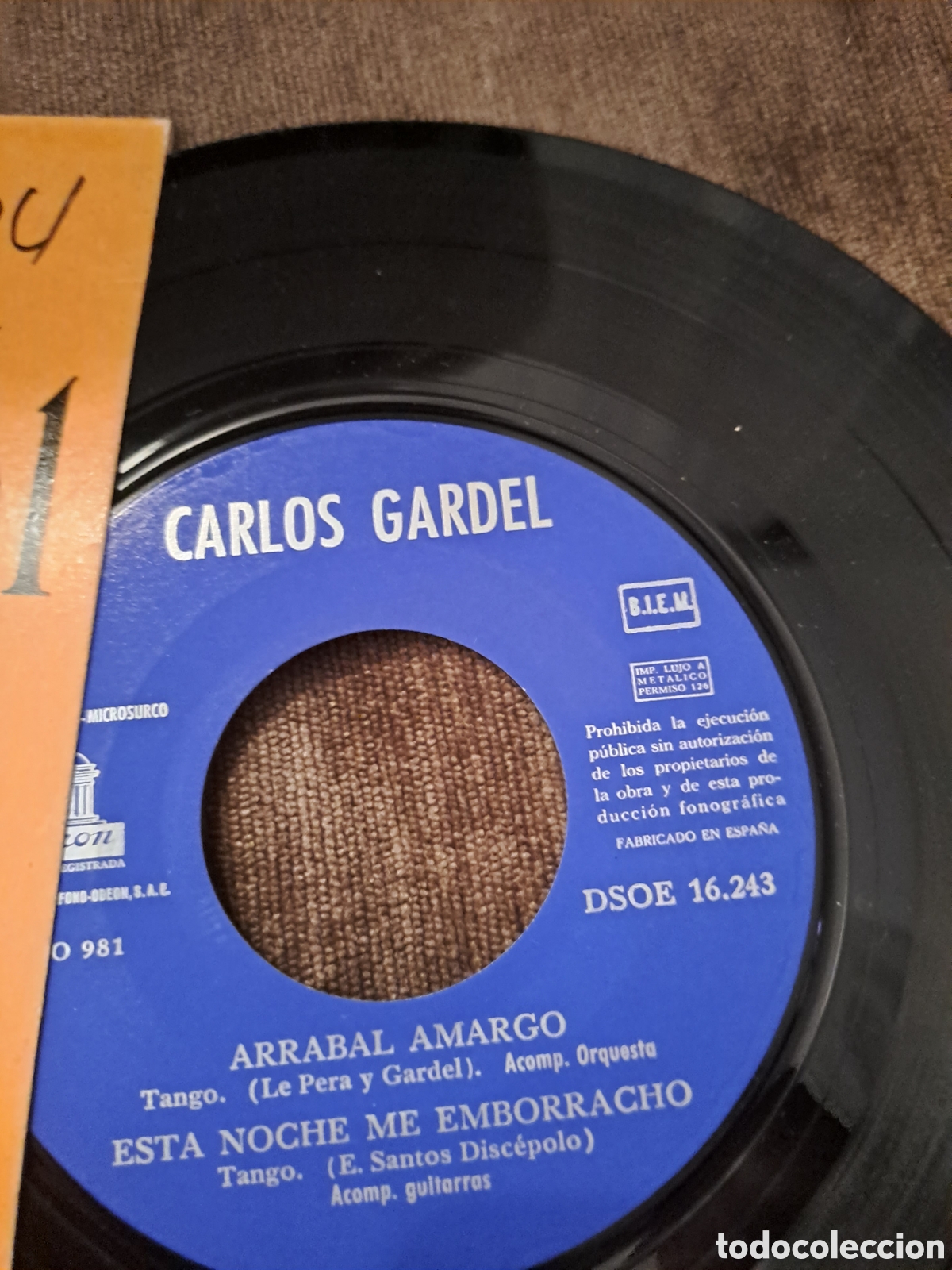 Discos de vinilo: CARLOS GARDEL. ARRABAL AMARGO +3.IGS.1 - Foto 3