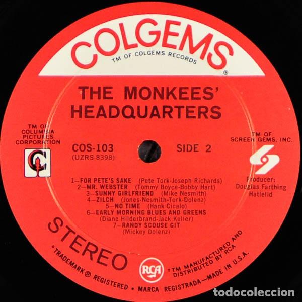 Discos de vinilo: The Monkees &ndash; Headquarters - USA - Foto 4