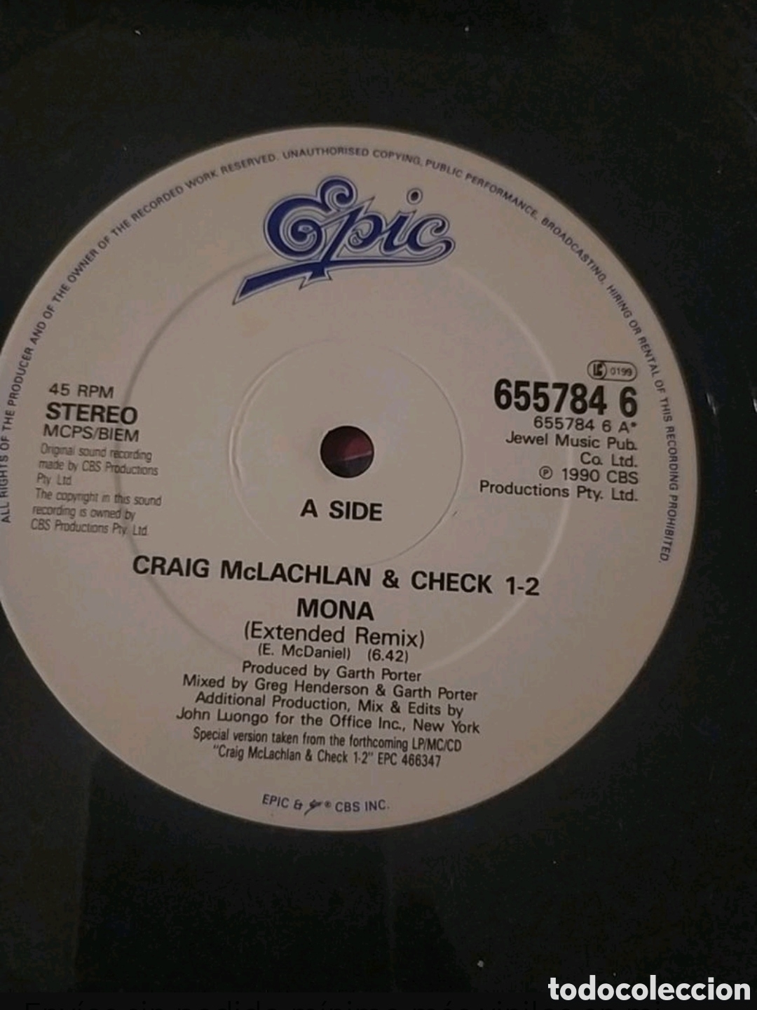 Discos de vinilo: Maxi single Craig McLachlan & Check 1-2. Mona - Foto 3