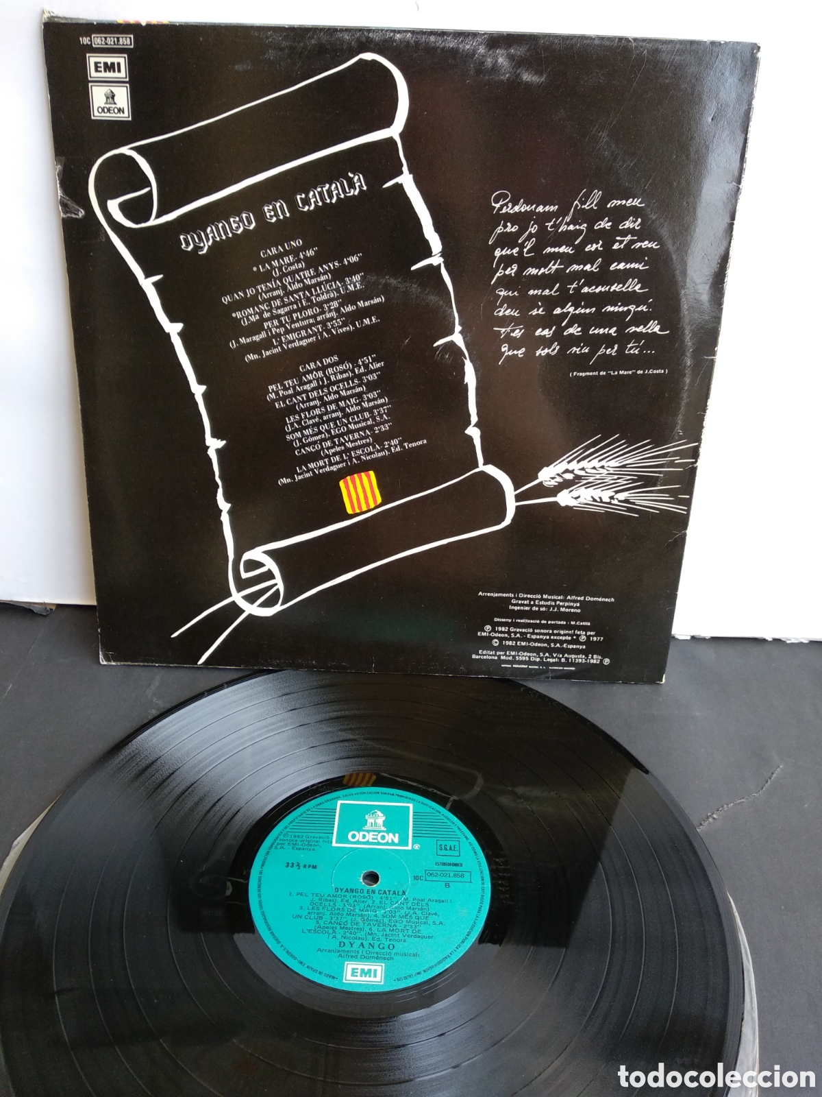Discos de vinilo: DYANGO, CANTA EN CATALAN, SPAIN, ODEON, 1982, J.4 - Foto 2