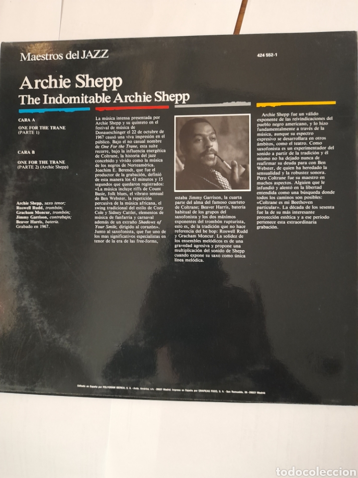 Discos de vinilo: Archie Shepp. The Indomitable Archie Shepp. VINILO - Foto 2