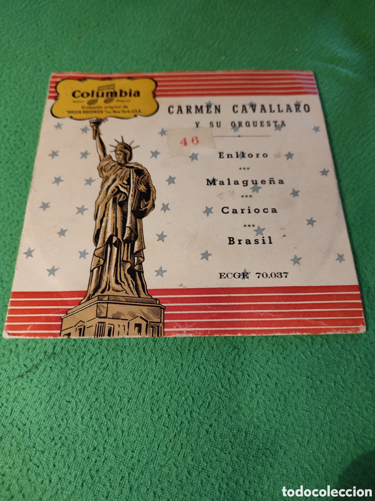 Discos de vinilo: Carmen Cavallaro - La malague&ntilde;a + 3 - Foto 1
