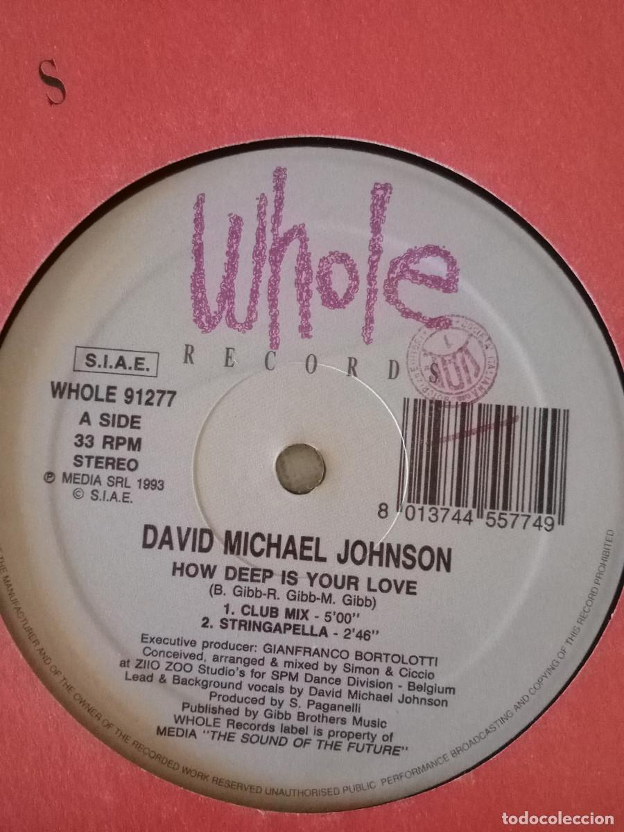 Discos de vinilo: DAVID MICHAEL JOHNSON HOW DEEP IS YOUR LOVE MAXI 12 - Foto 2