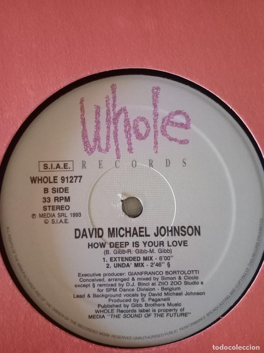 Discos de vinilo: DAVID MICHAEL JOHNSON HOW DEEP IS YOUR LOVE MAXI 12 - Foto 3