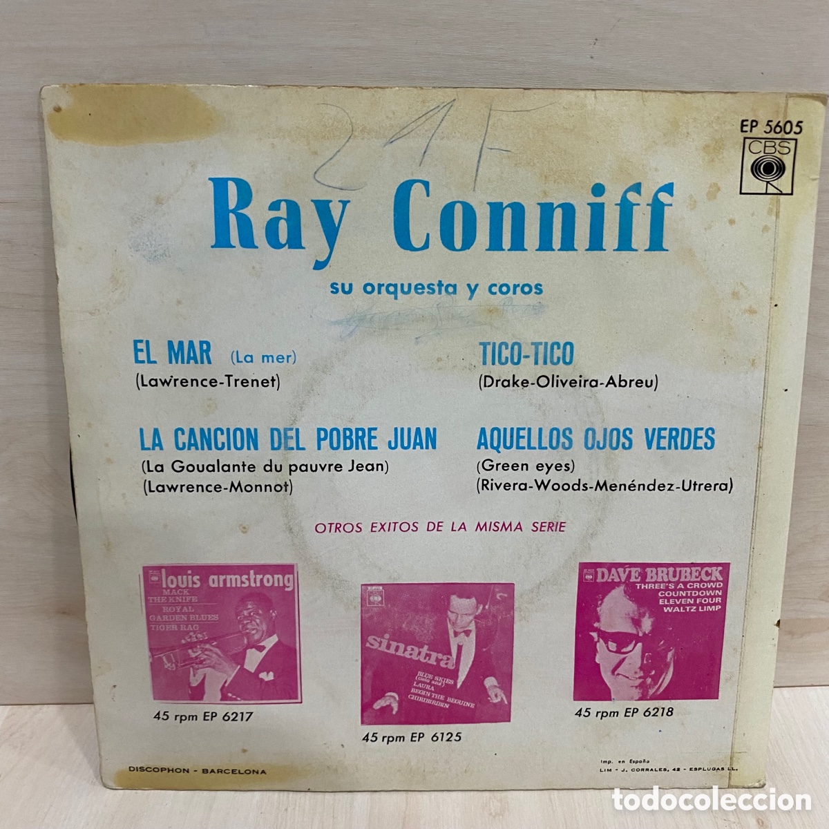 Discos de vinilo: Ray Conniff Son Orchestre Et Ch&oelig;ur - S Continental (7&rdquo;, EP) - Foto 2
