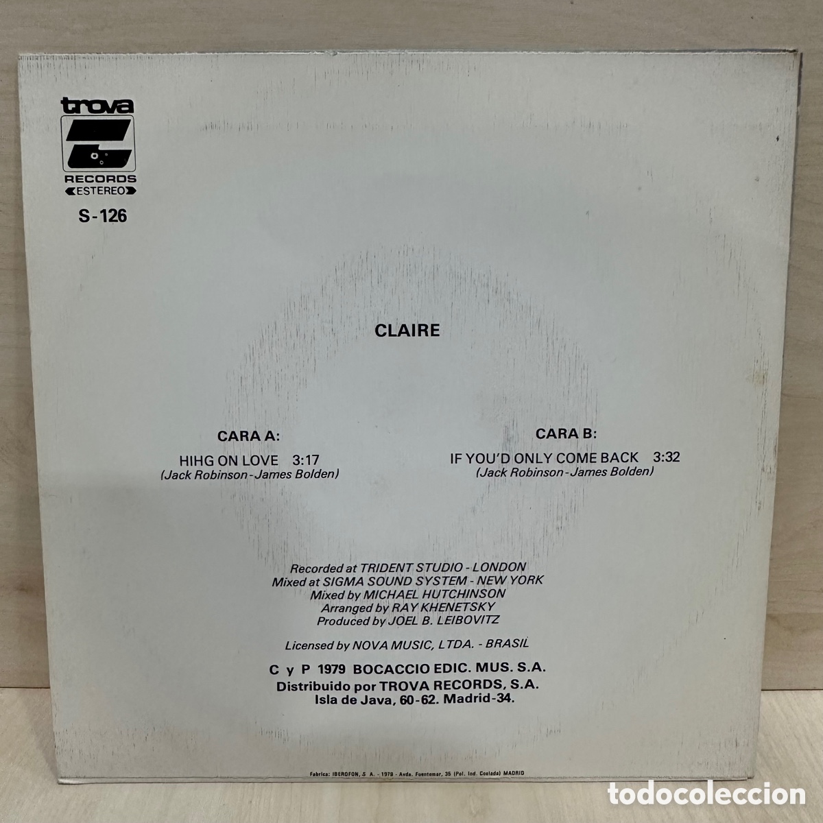 Discos de vinilo: Claire - High On Love (7&rdquo;, Single) - Foto 2
