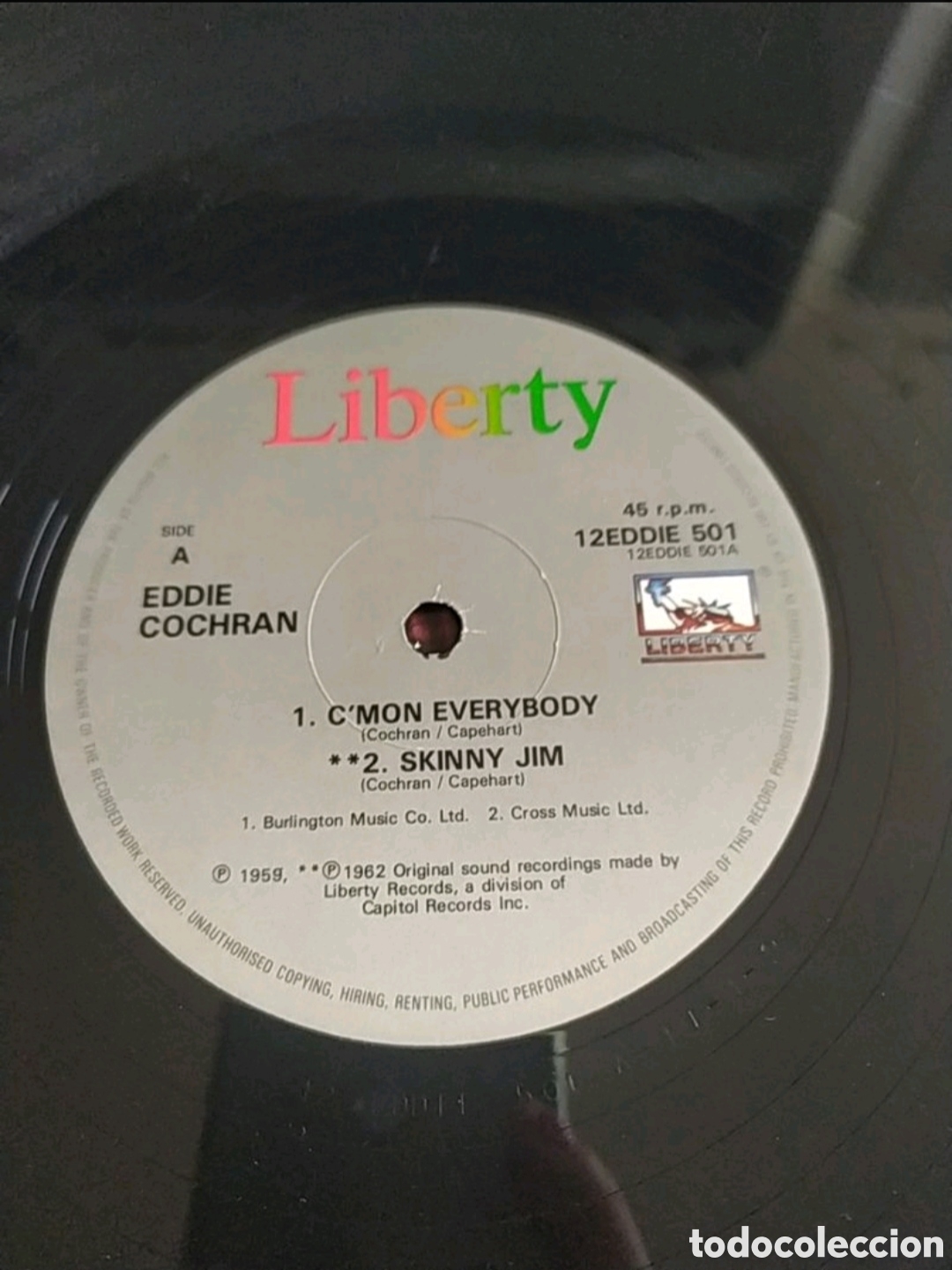 Discos de vinilo: Maxi single Eddie Cochran. C Mon everybody - Foto 3