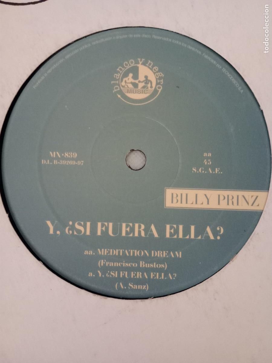 Discos de vinilo: BILLY PRINZ Y SI FUERA ELLA MAXI 12 - Foto 3