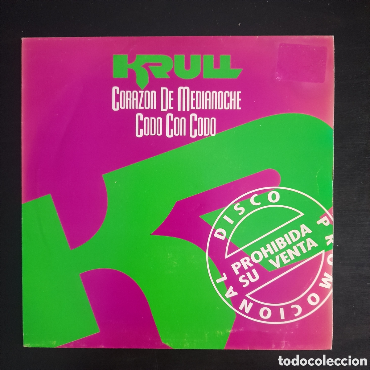 Discos de vinilo: Krull &ndash; Coraz&oacute;n De Medianoche / Codo Con Codo. Vinilo, 7&rdquo;, Single, Promo 1991 - Foto 1