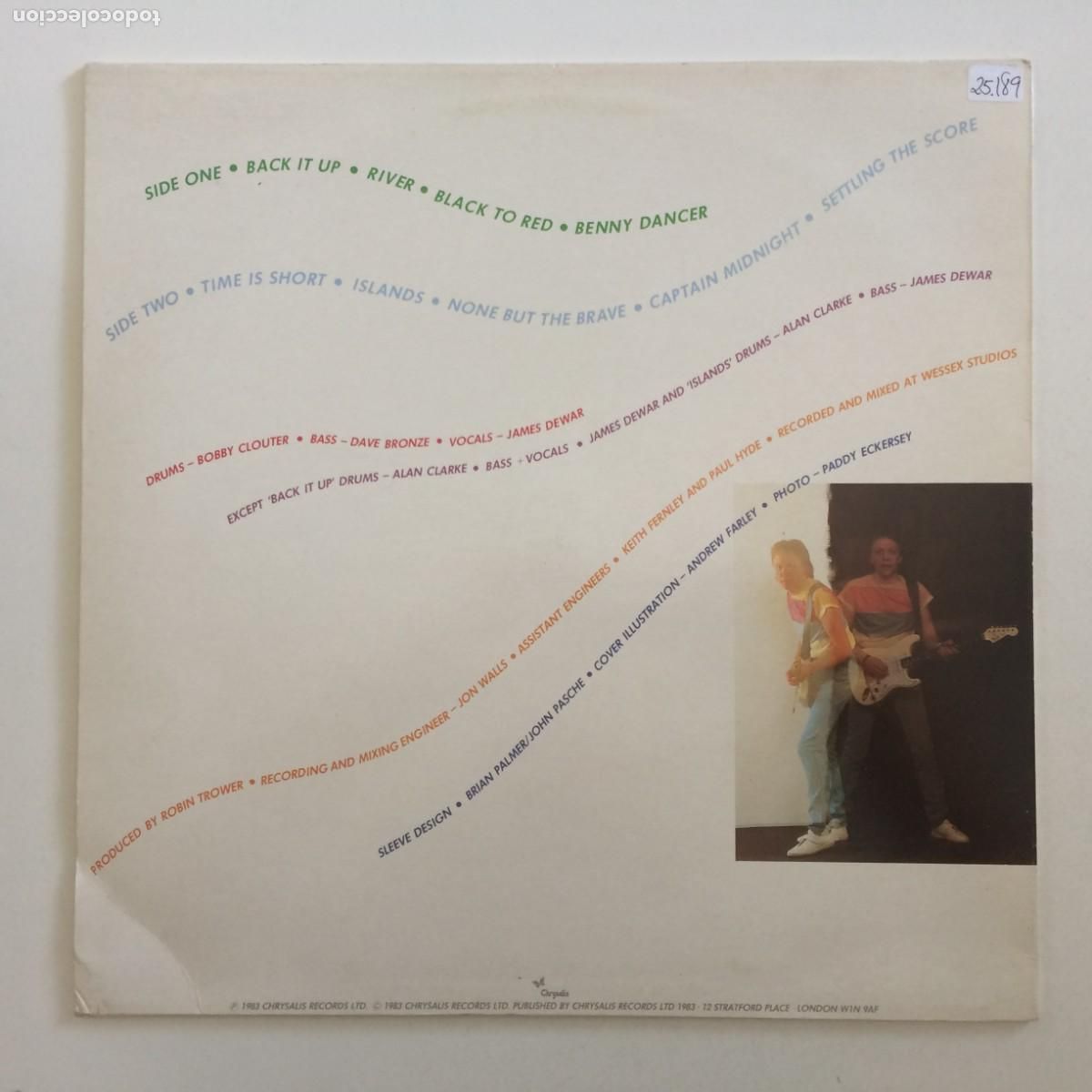 Discos de vinilo: Robin Trower &ndash; Back It Up , UK 1983 Chrysalis - Foto 2