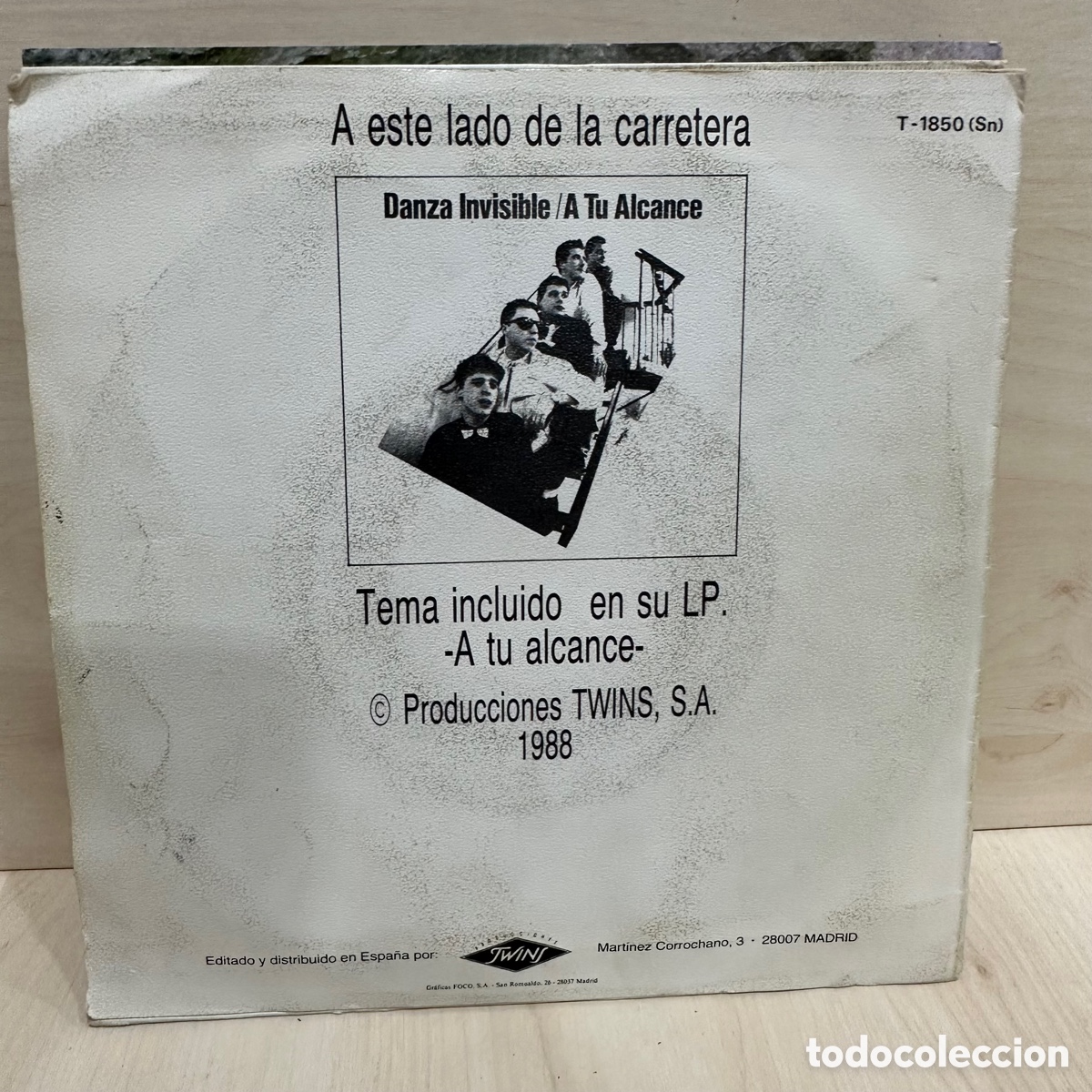 Discos de vinilo: Danza Invisible - A Este Lado De La Carretera (7&rdquo;, Single) - Foto 2