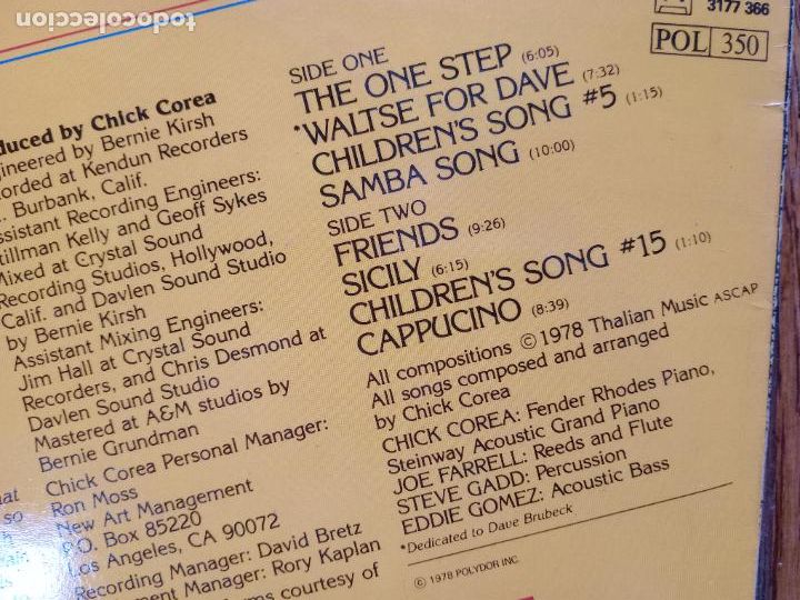Discos de vinilo: Chick Corea - Friends - Foto 3