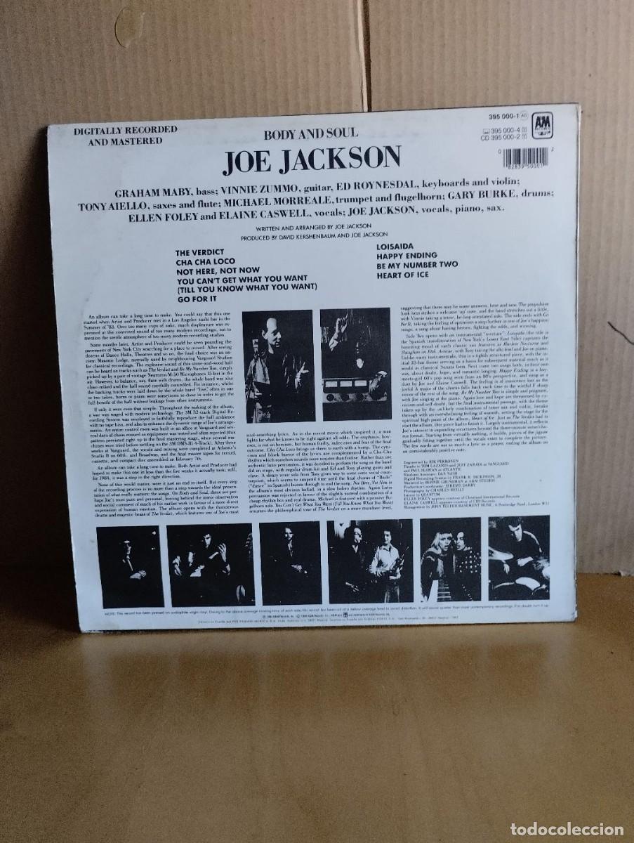 Discos de vinilo: JOE JACKSON ----- BODY AND SOUL - Foto 2