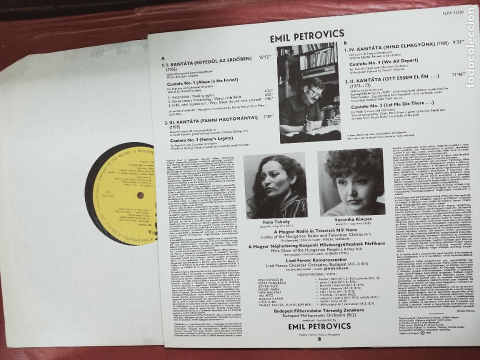 Discos de vinilo: EMIL PETROVICS - FOUR CANTATAS - LP 1981. - Foto 2