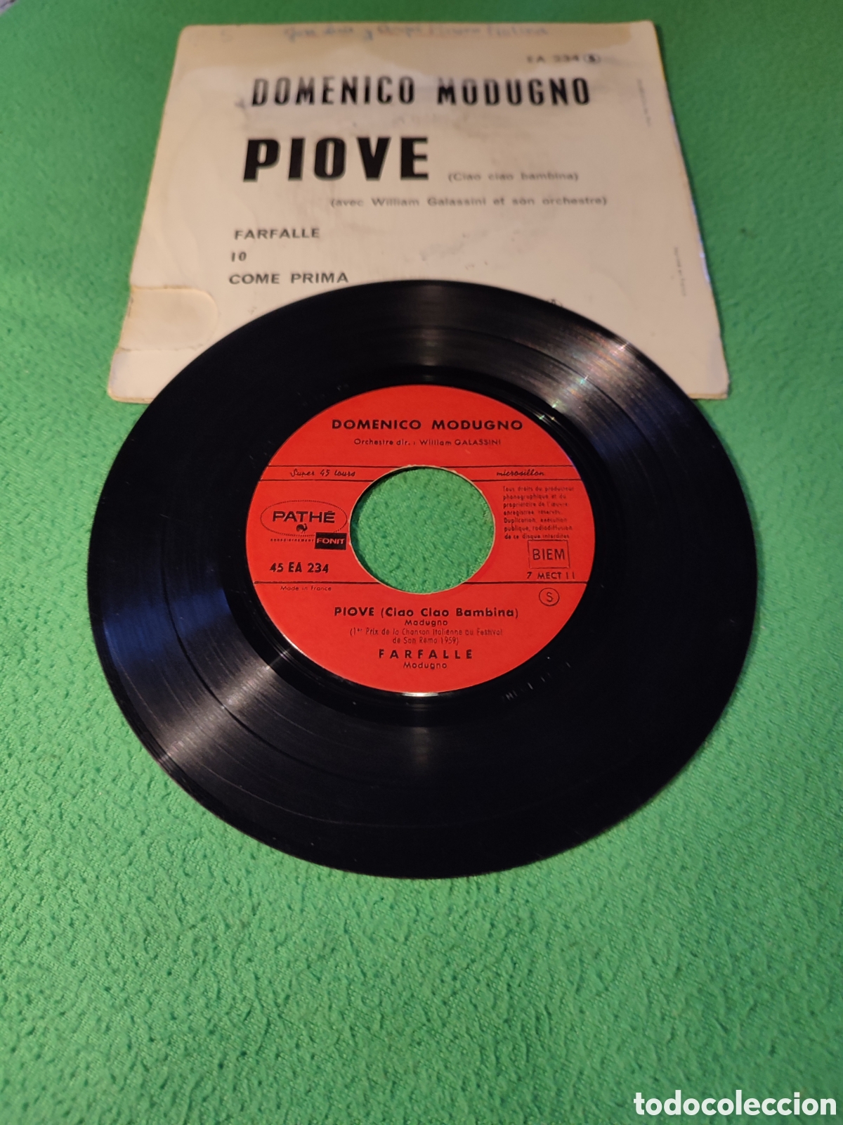 Discos de vinilo: Domenico Modugno,Piove + 3 - Foto 2