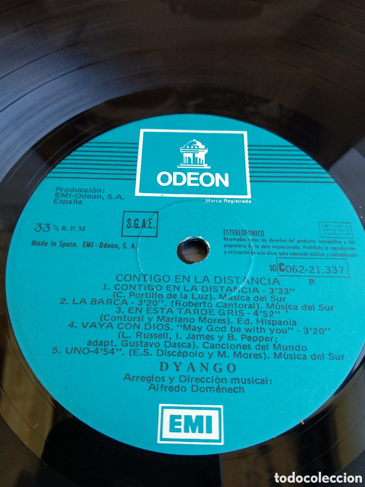 Discos de vinilo: DYANGO, CONTIGO EN LA DISTANCIA, SPAIN, EMI, 1977, J.4 - Foto 3