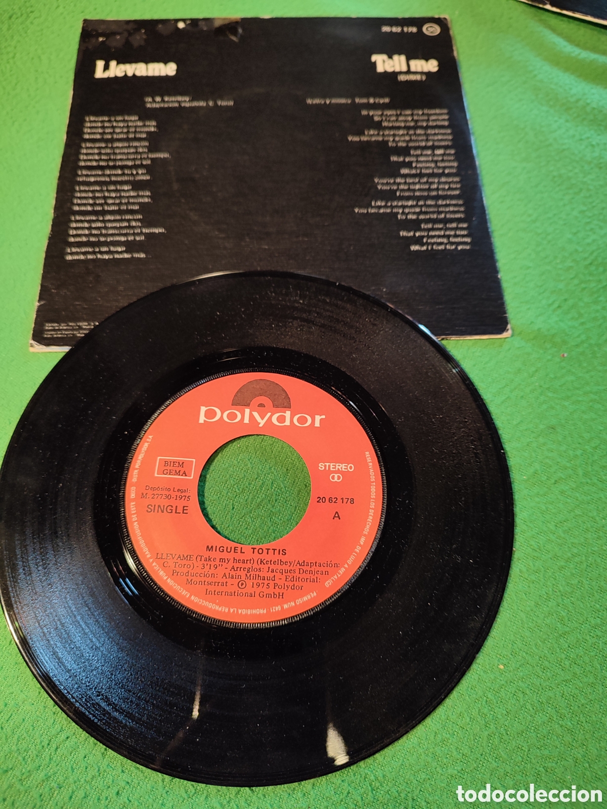 Discos de vinilo: Miguel Tottis - Ll&eacute;vame - Foto 2