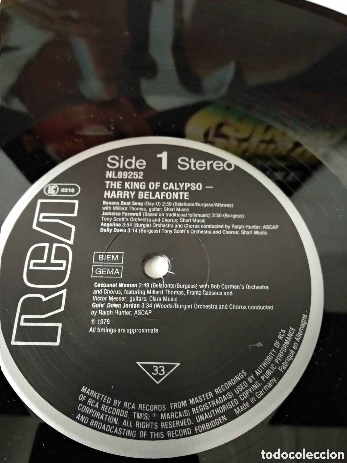 Discos de vinilo: HARRY BELAFONTE, GERMANY, RCA, 1984, J.4 - Foto 3