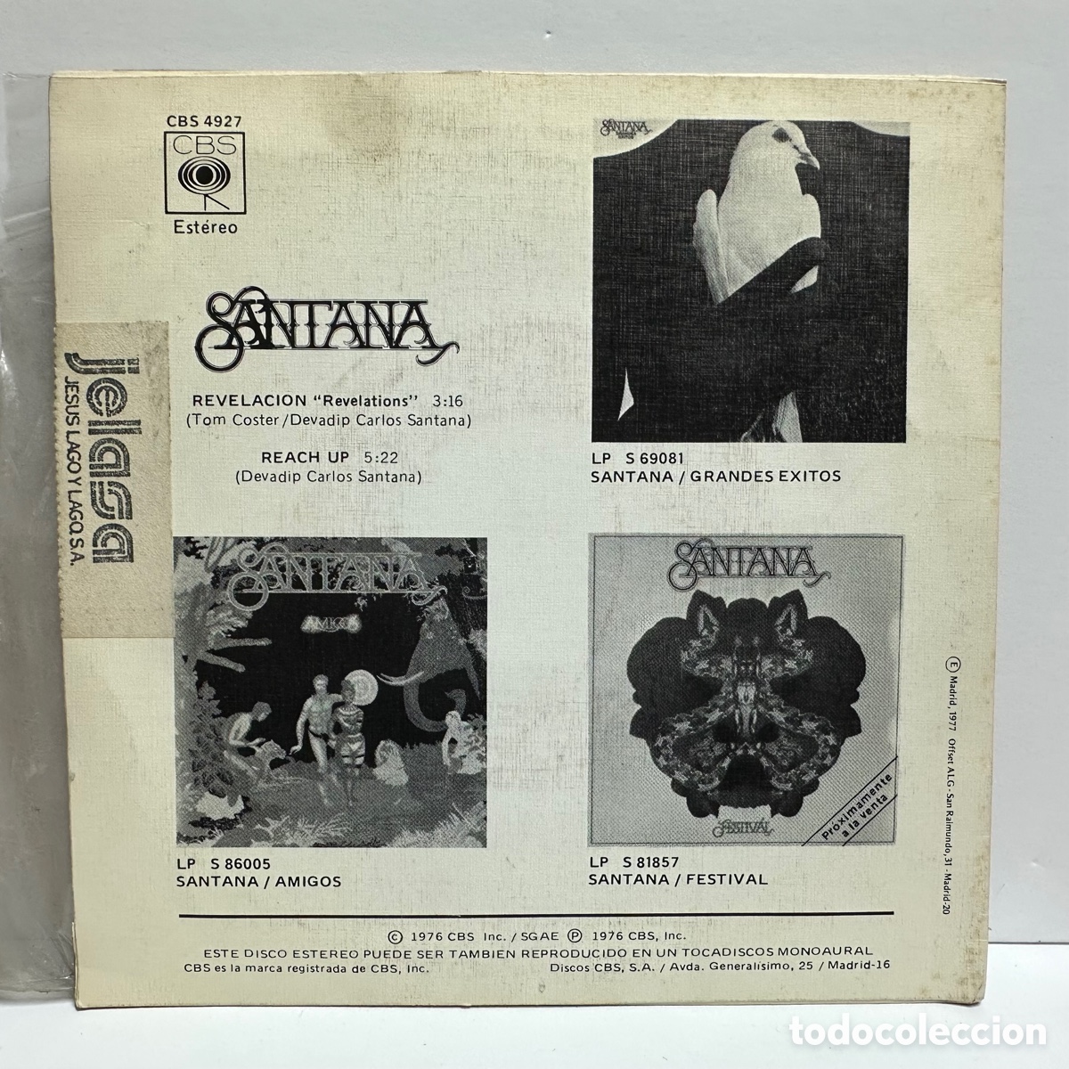 Discos de vinilo: Santana - Revelacion (7&rdquo;) - Foto 2