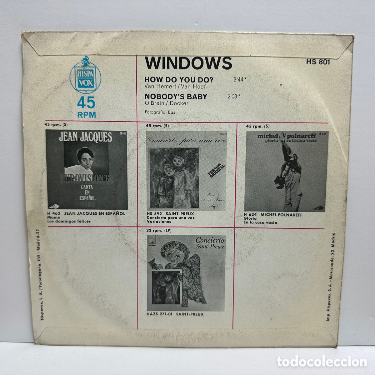 Discos de vinilo: Windows - How Do You Do? (7&rdquo;, Single) - Foto 2