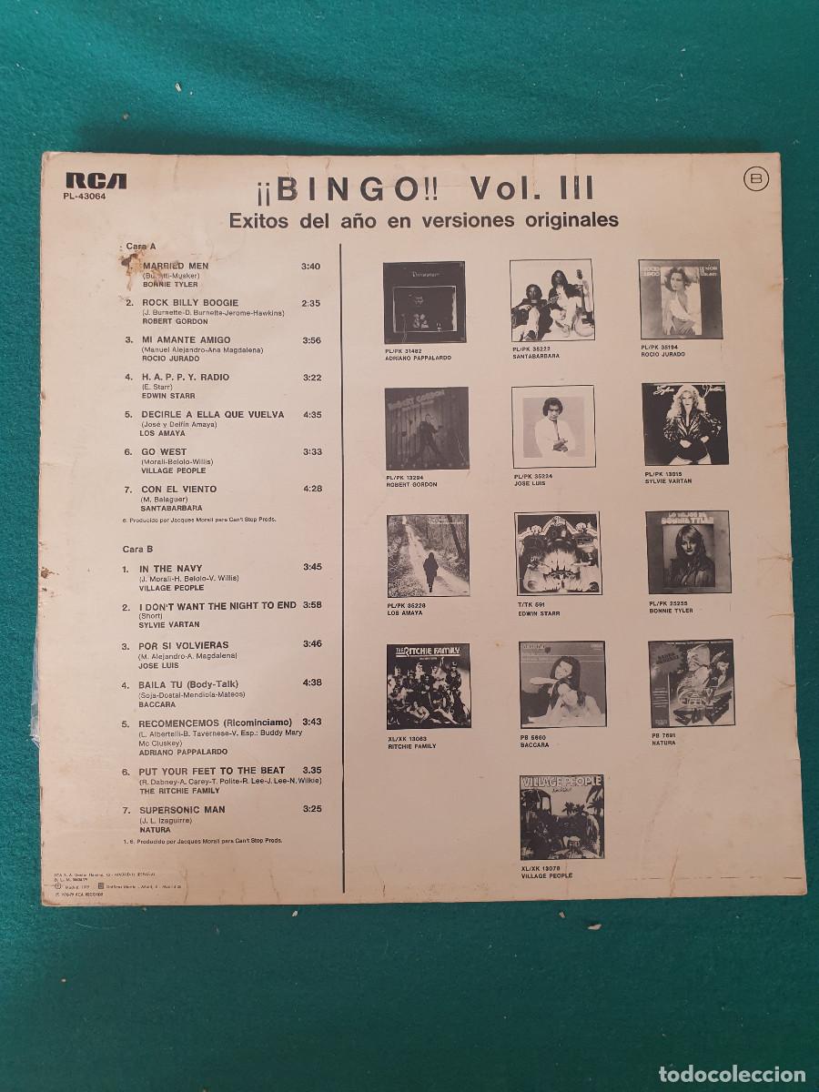 Discos de vinilo: &iexcl;&iexcl;Bingo!! Vol. 3 - &Eacute;xitos Del A&ntilde;o En Versiones Originales - Foto 2