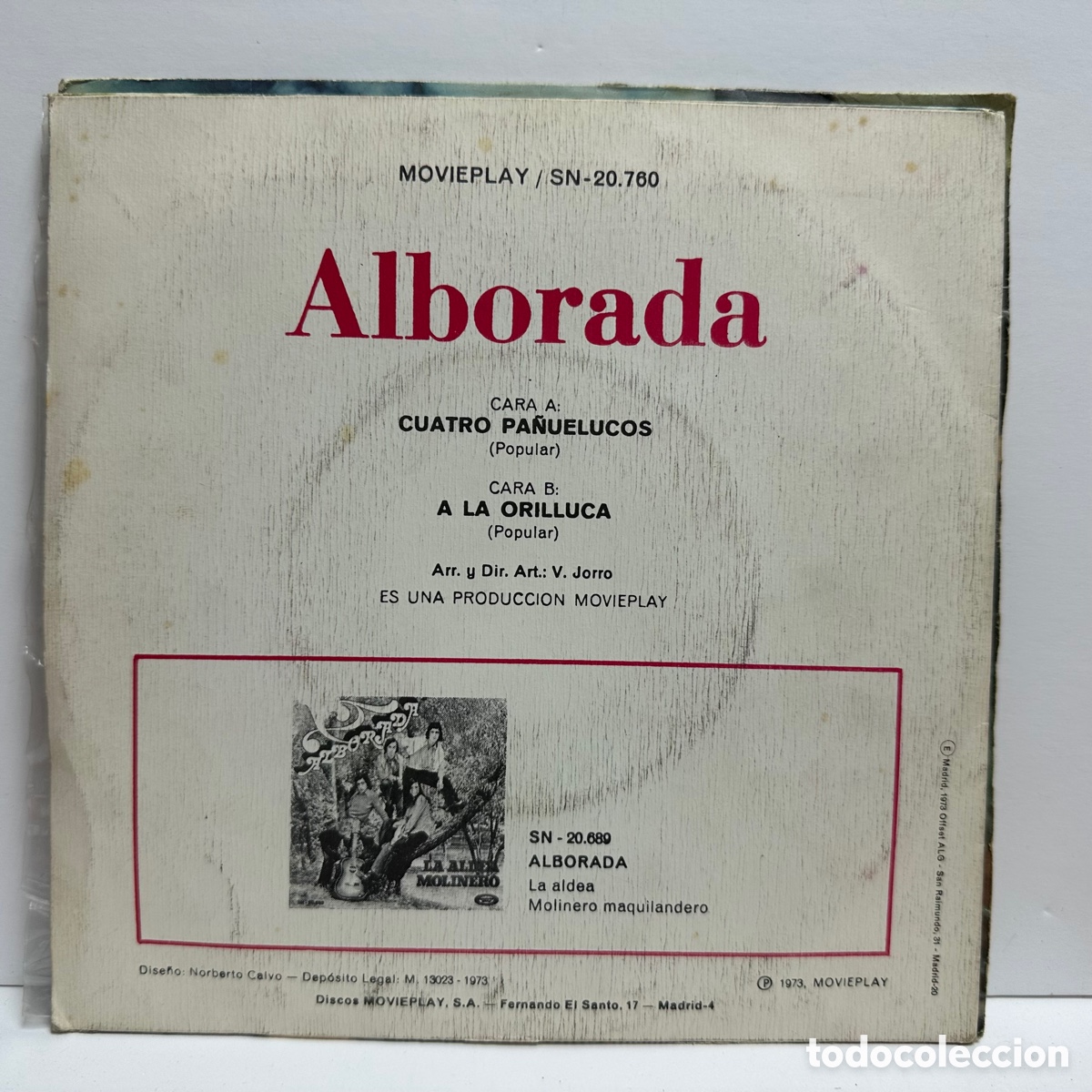 Discos de vinilo: Alborada - Cuatro Pa&ntilde;uelucos / A La Orilluca (7&rdquo;, Single) - Foto 2