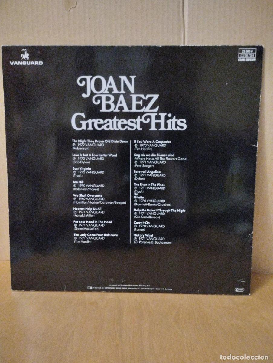 Discos de vinilo: JOAN BAEZ ----- GREATEST HITS - Foto 2