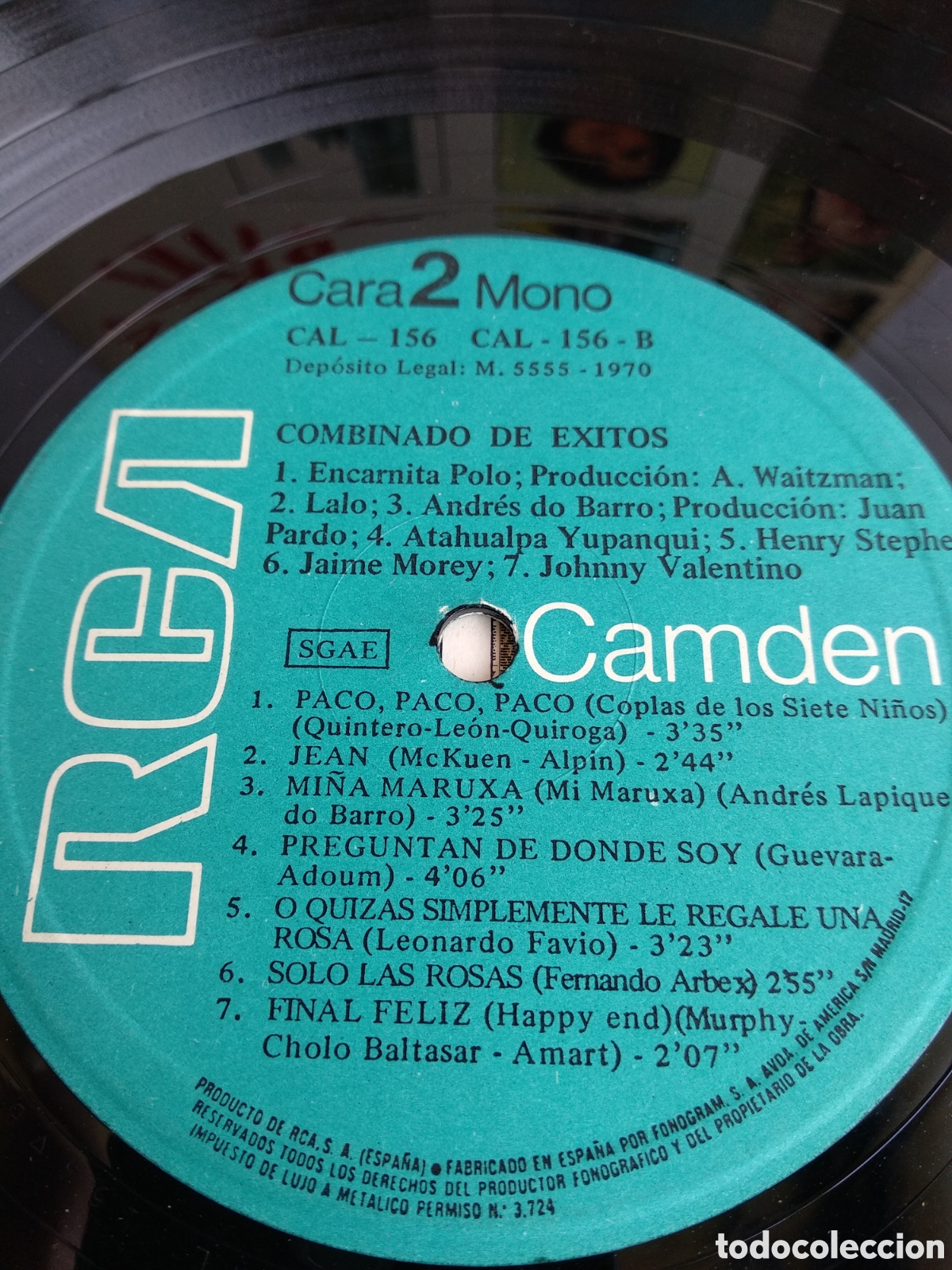 Discos de vinilo: COMBINADO DE &Eacute;XITOS, SPAIN, RCA, 1970, J.5 - Foto 3