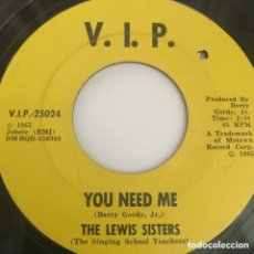 Discos de vinilo: THE LEWIS SISTERS YOU NEED ME SINGLE USA 1965