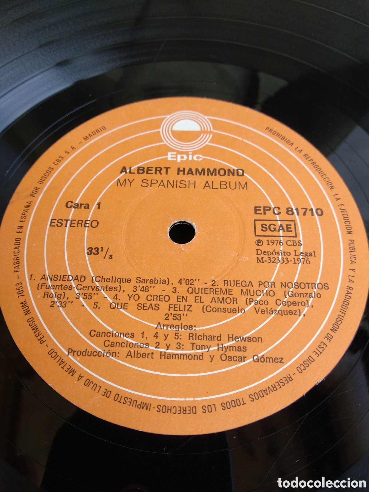 Discos de vinilo: ALBERT HAMMOND, SPAIN, EPIC, 1976, LX.3 - Foto 4