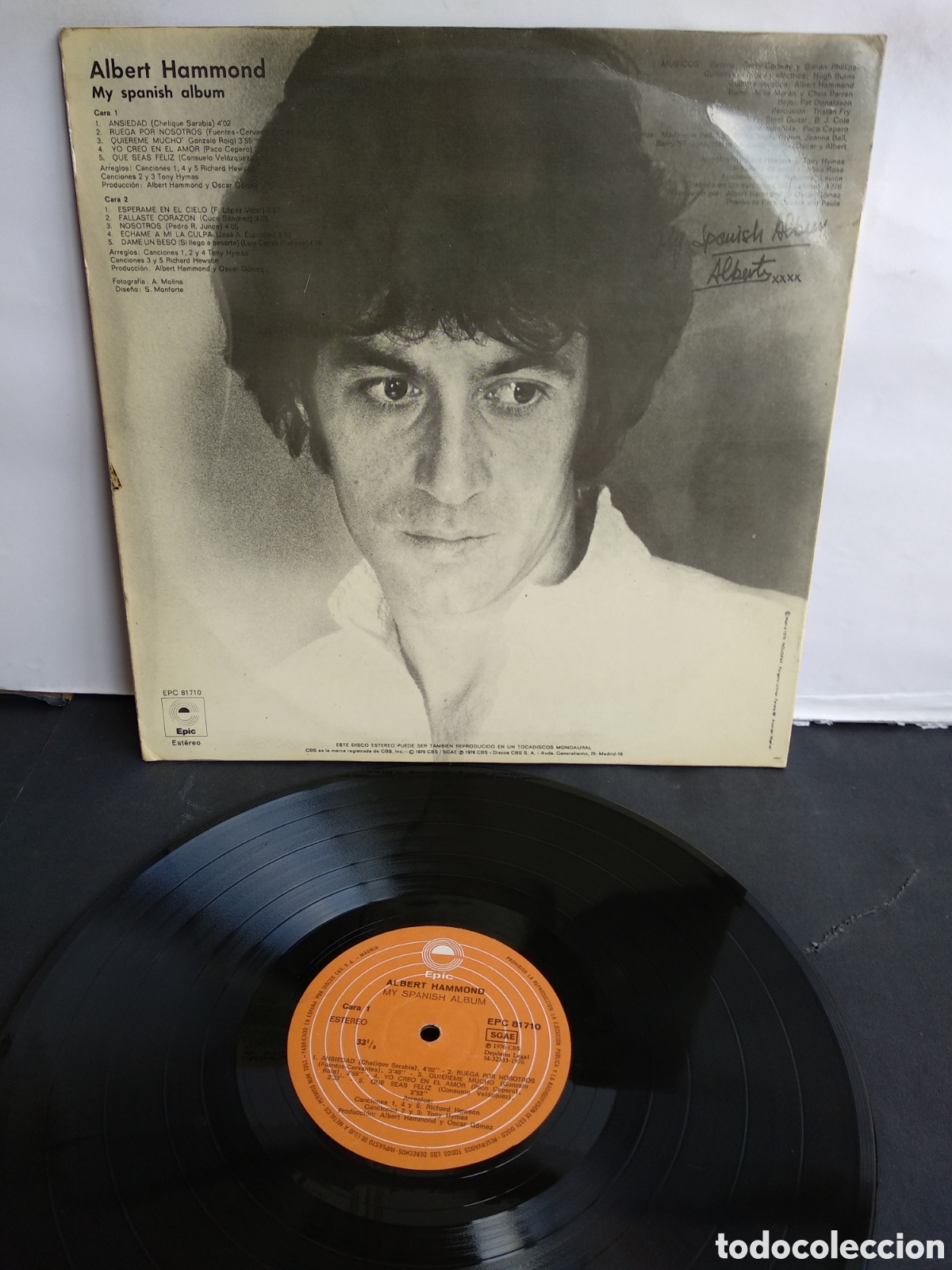Discos de vinilo: ALBERT HAMMOND, SPAIN, EPIC, 1976, LX.3 - Foto 2