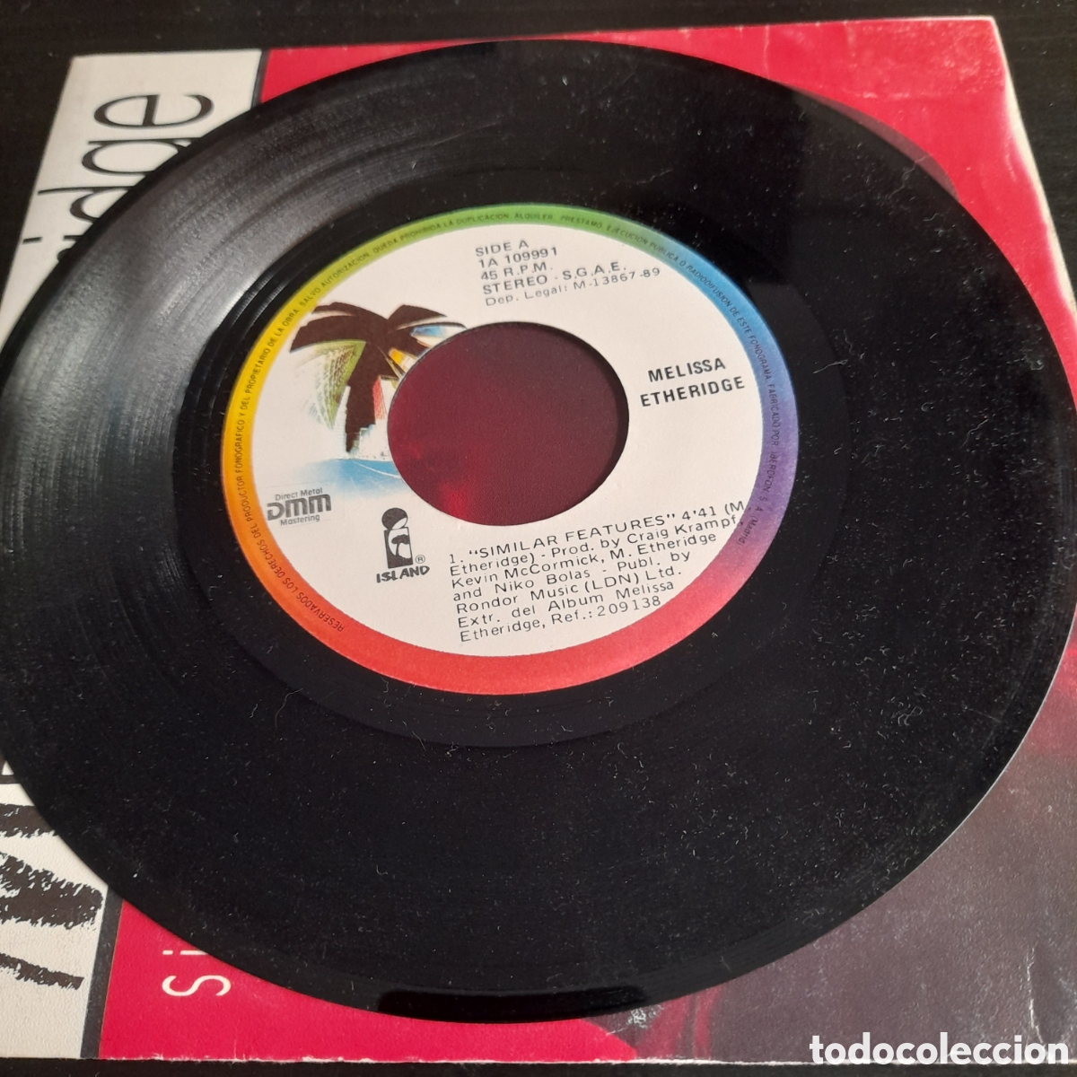 Discos de vinilo: Melissa Etheridge &ndash; Similar Features. Vinilo, 7&rdquo;, Single 1989 Espa&ntilde;a - Foto 3