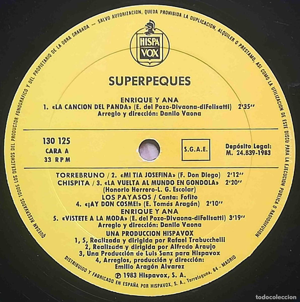 Discos de vinilo: LP Superpeques. Hispavox 1983. Solo disco. - Foto 1