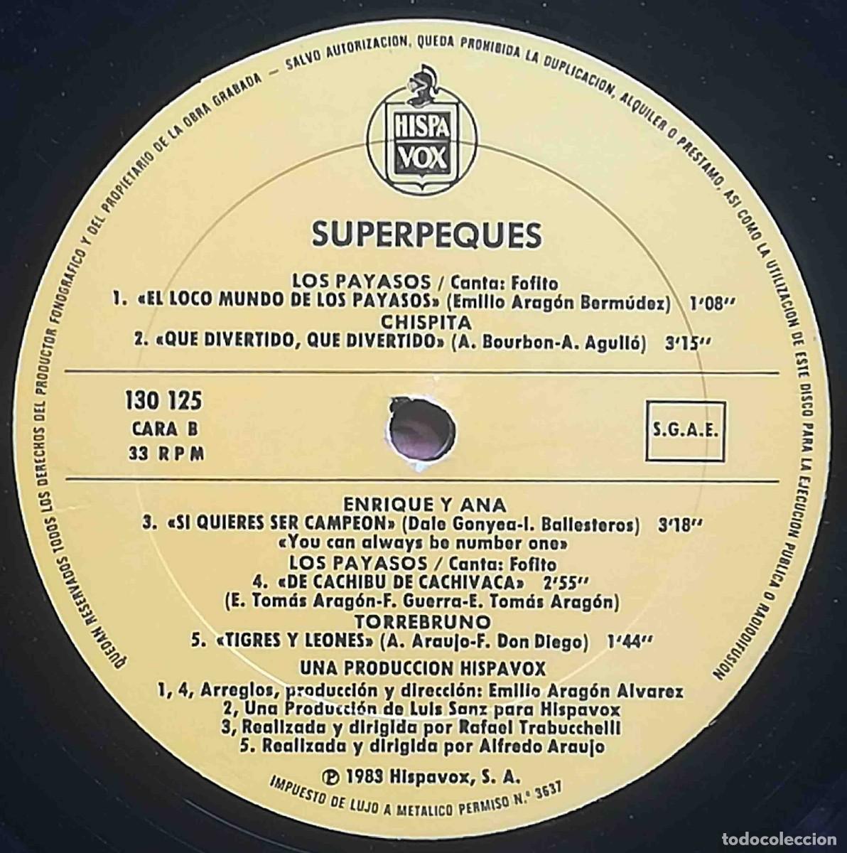 Discos de vinilo: LP Superpeques. Hispavox 1983. Solo disco. - Foto 3