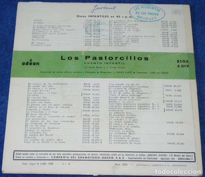 Discos de vinilo: Los pastorcillos - Odeon (1958) - Foto 2