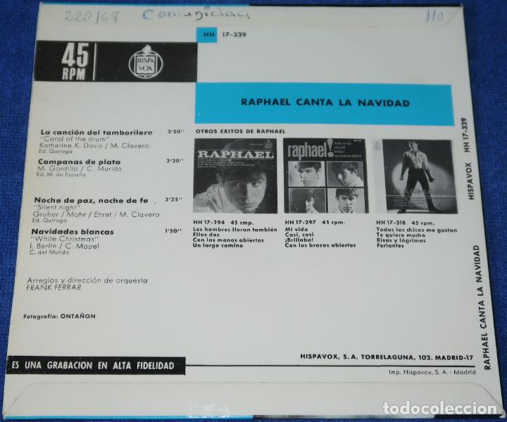 Discos de vinilo: Raphael canta la Navidad - Hispavox (1965) - Foto 2