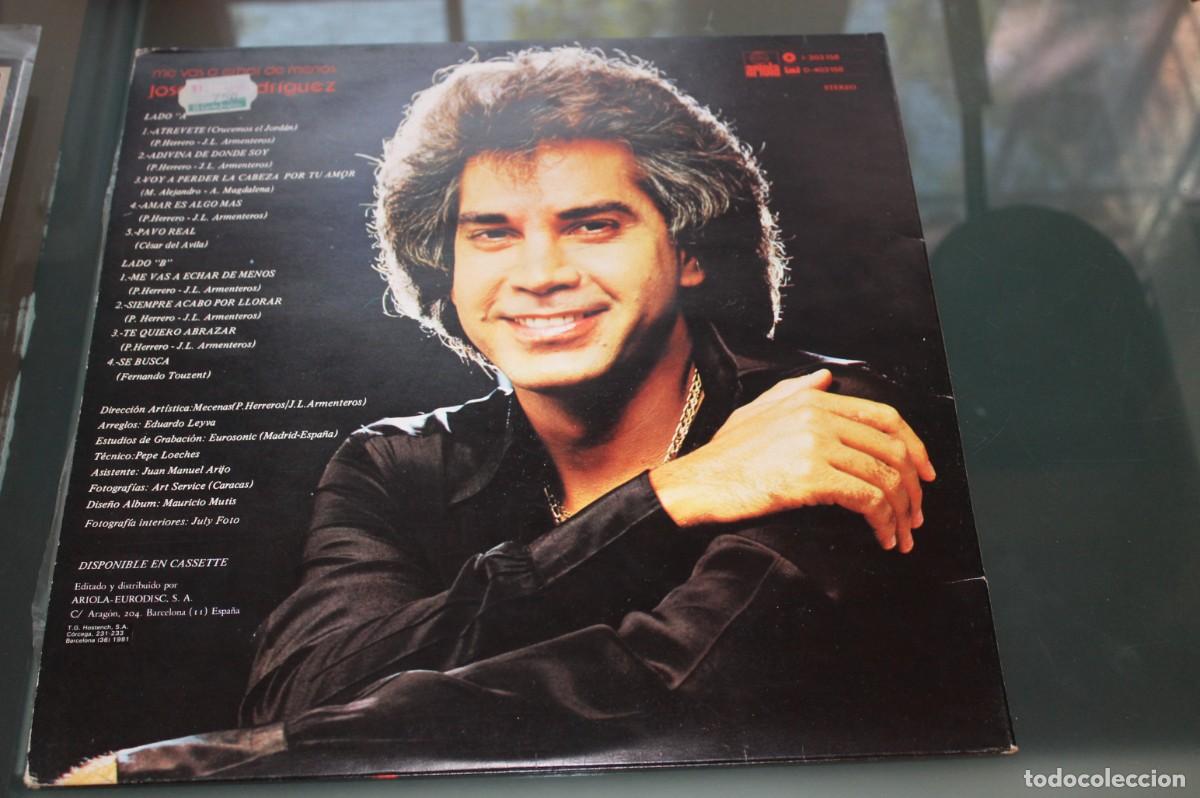 Discos de vinilo: JOSE LUIS RODR&Iacute;GUEZ - ME VAS A ECHAR DE MENOS - Foto 2