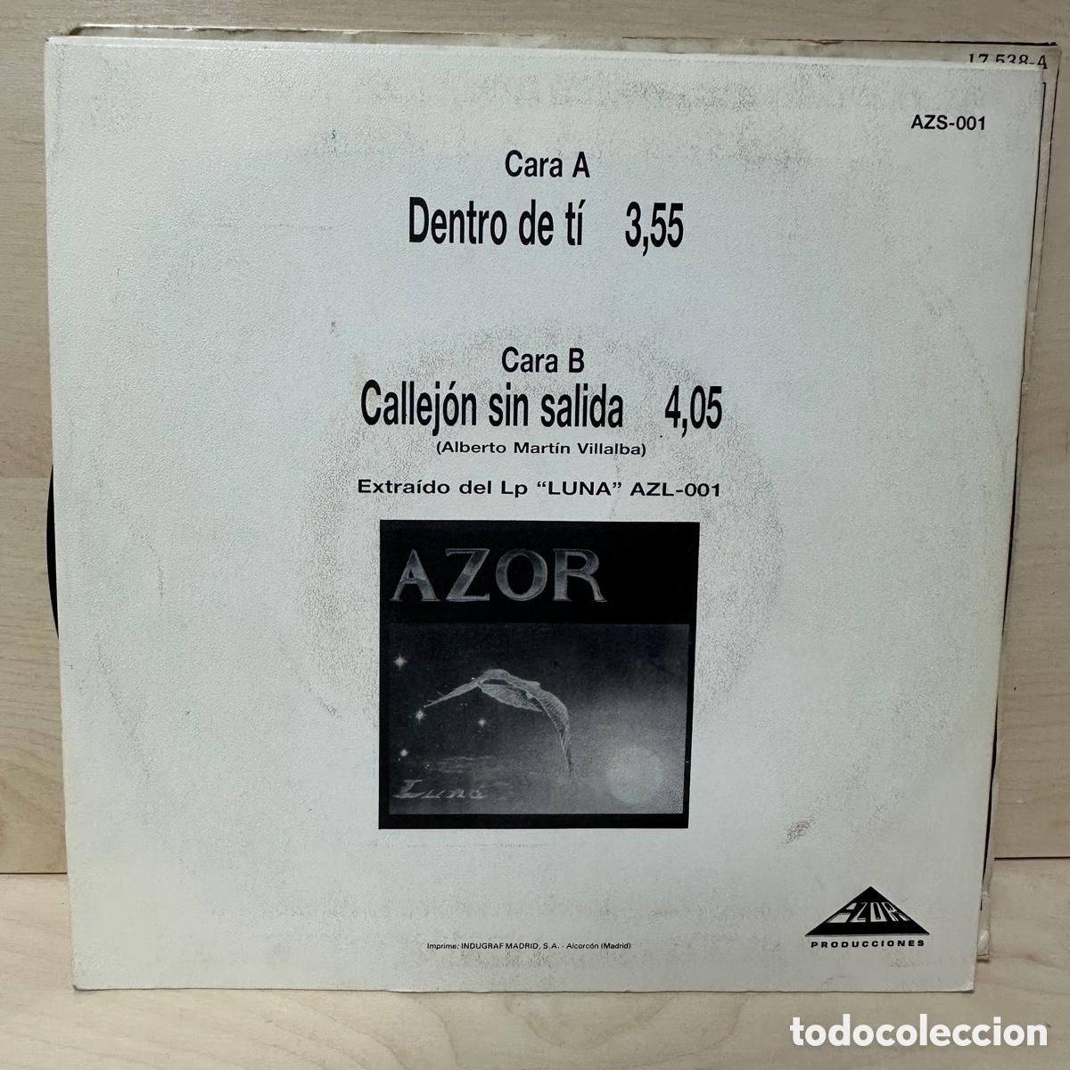 Discos de vinilo: Azor - Dentro De Ti (7&rdquo;, Single, Promo) - Foto 2