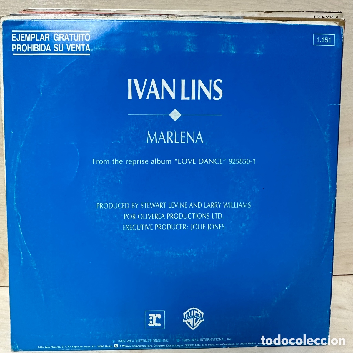 Discos de vinilo: Ivan Lins - Marlena (7&rdquo;, Single) - Foto 2