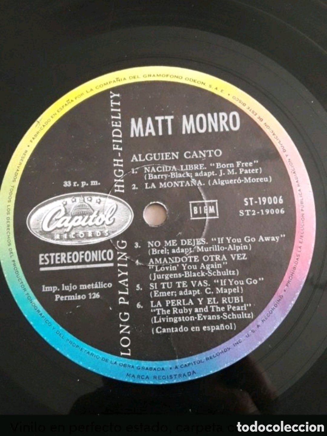 Discos de vinilo: Lp Matt Monro. Alguien cant&oacute; - Foto 4