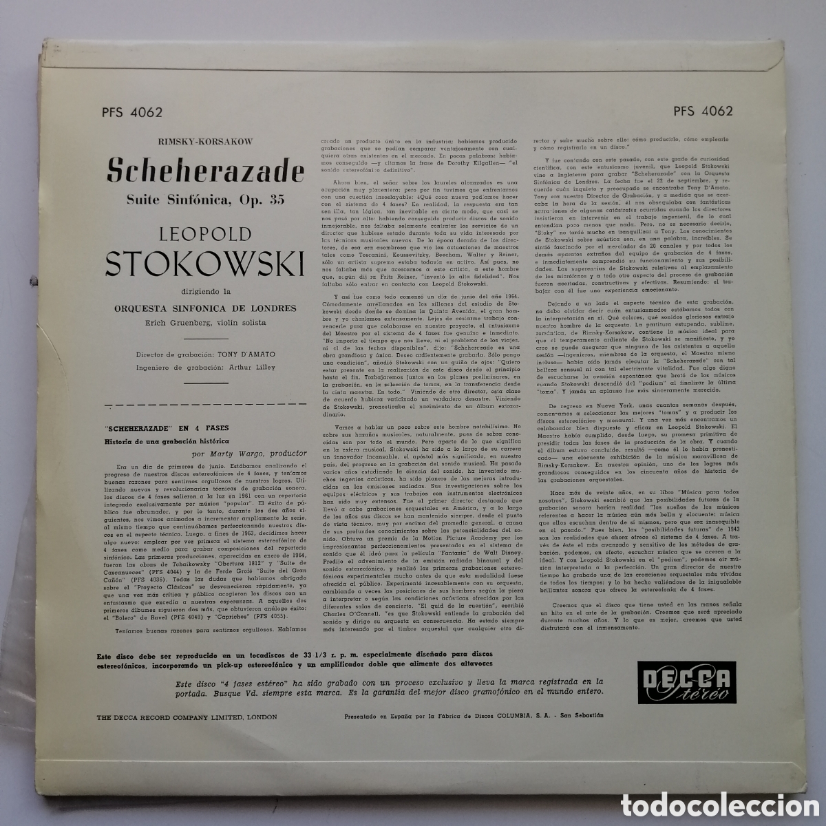 Discos de vinilo: Leopold Stokowski scheherazade vinilo - Foto 3