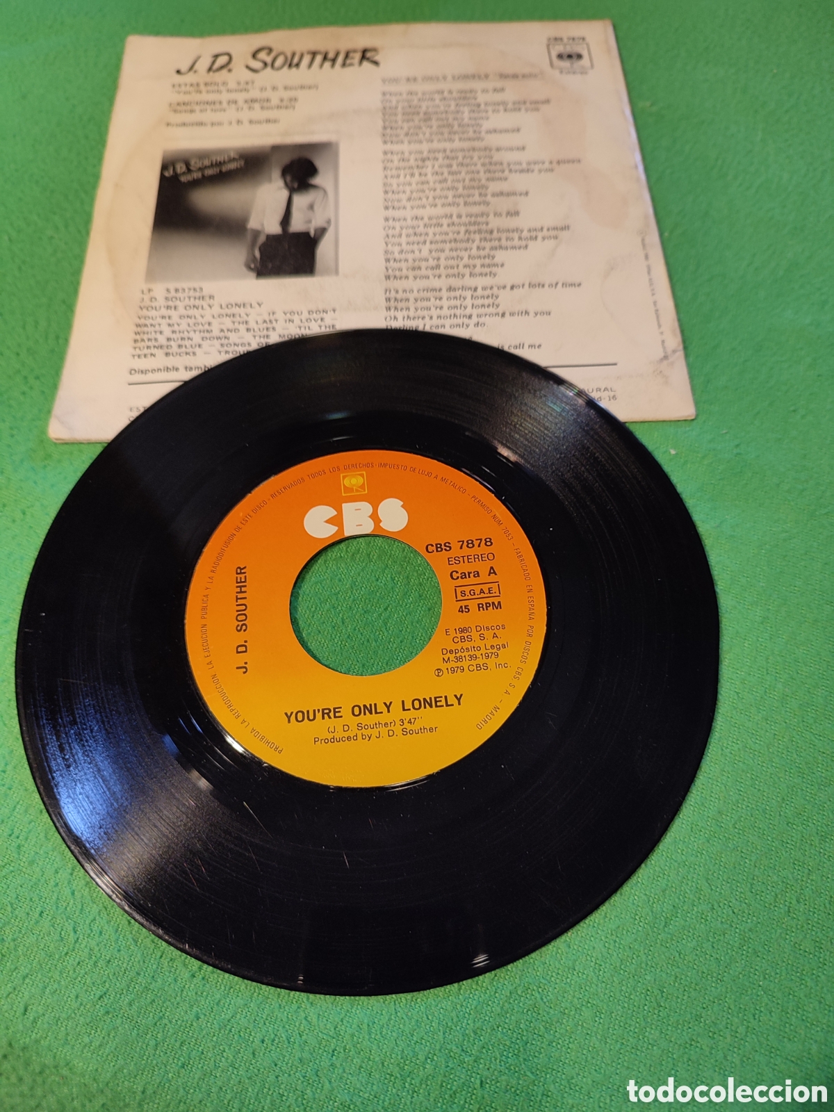 Discos de vinilo: J.D. Souther - Youre Only lonely - Foto 2