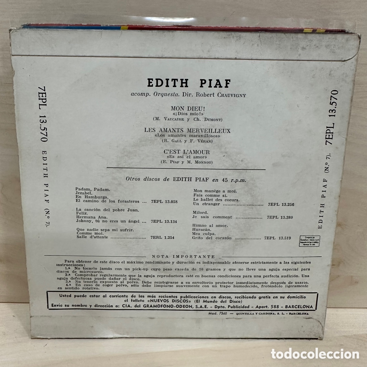 Discos de vinilo: Edith Piaf - Mon Dieu! (7&rdquo;, EP) - Foto 2